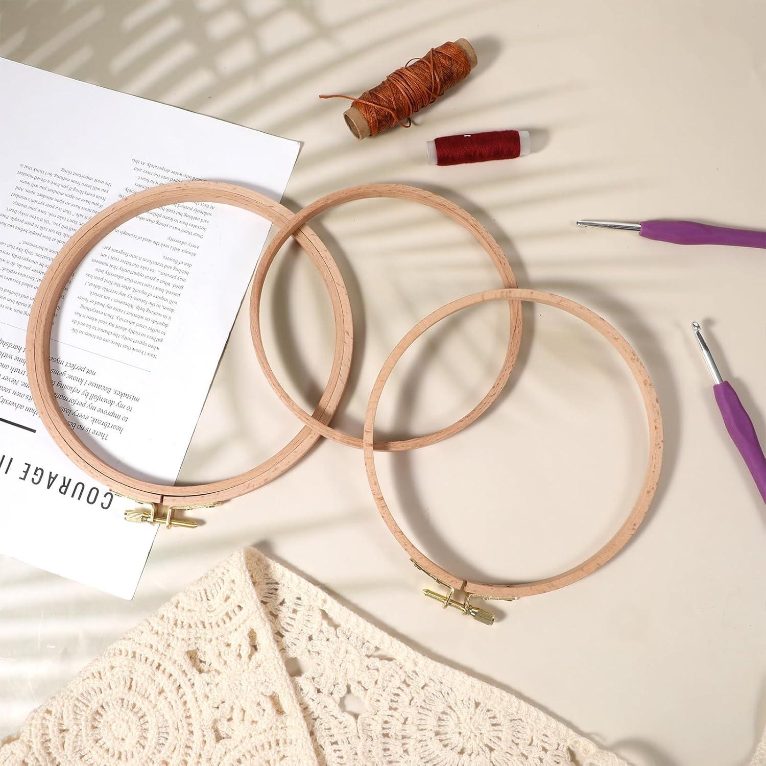 Paquete de 2 Aros de Bordado de Madera de Haya 16.5cm y 19cm