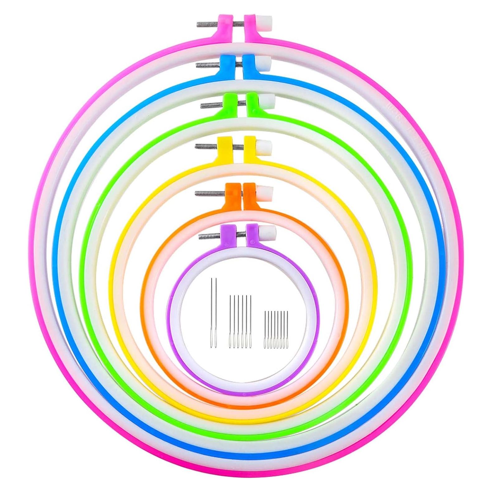 Juego de Aros de Bordado Caydo 6 Piezas 8.6 a 26 cm Multicolor