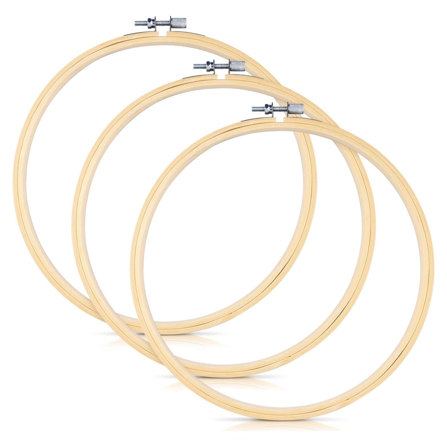 Juego de 3 Aros de Bordado TINDTOP 20 cm de Bambú Natural