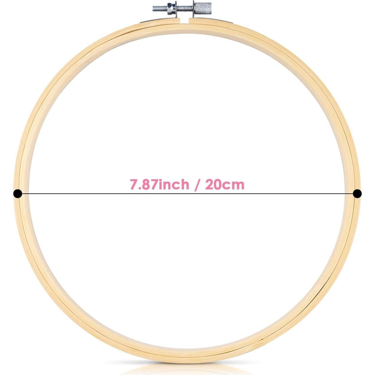 Juego de 3 Aros de Bordado TINDTOP 20 cm de Bambú Natural