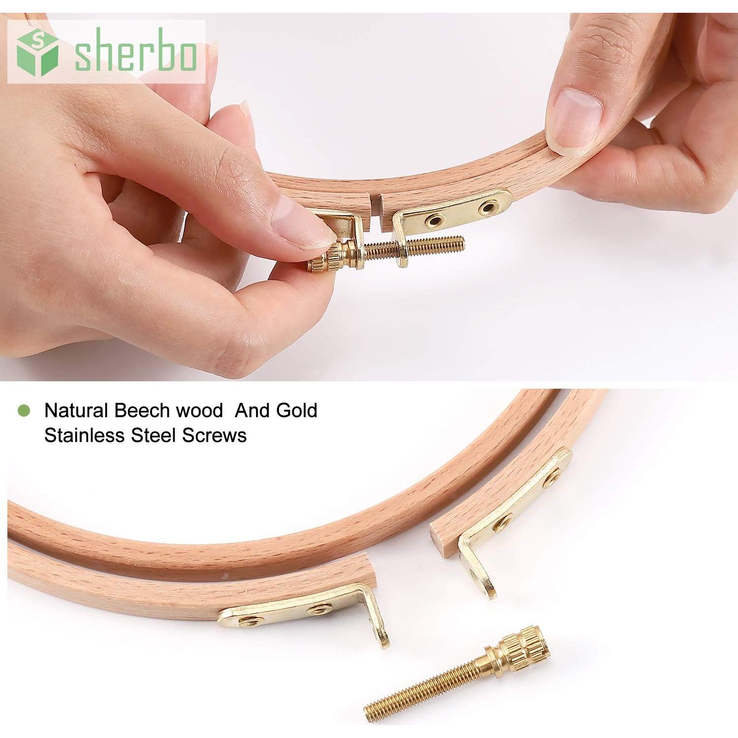 Juego de 3 Aros de Bordado de Madera de Haya Sherbo 10-15 cm