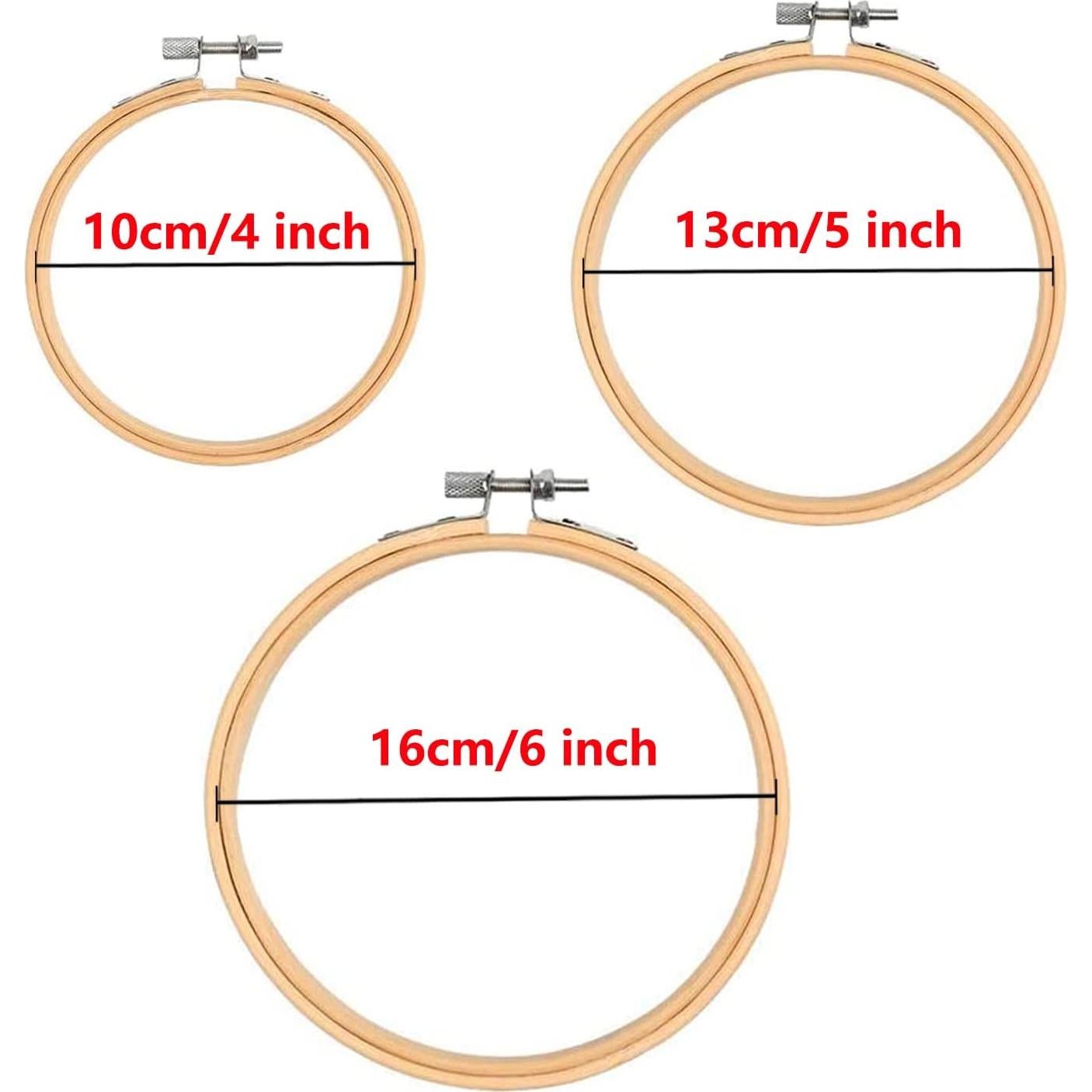 Set de 3 Aros de Bordado Cldamecy de Bambú 10/13/16 cm