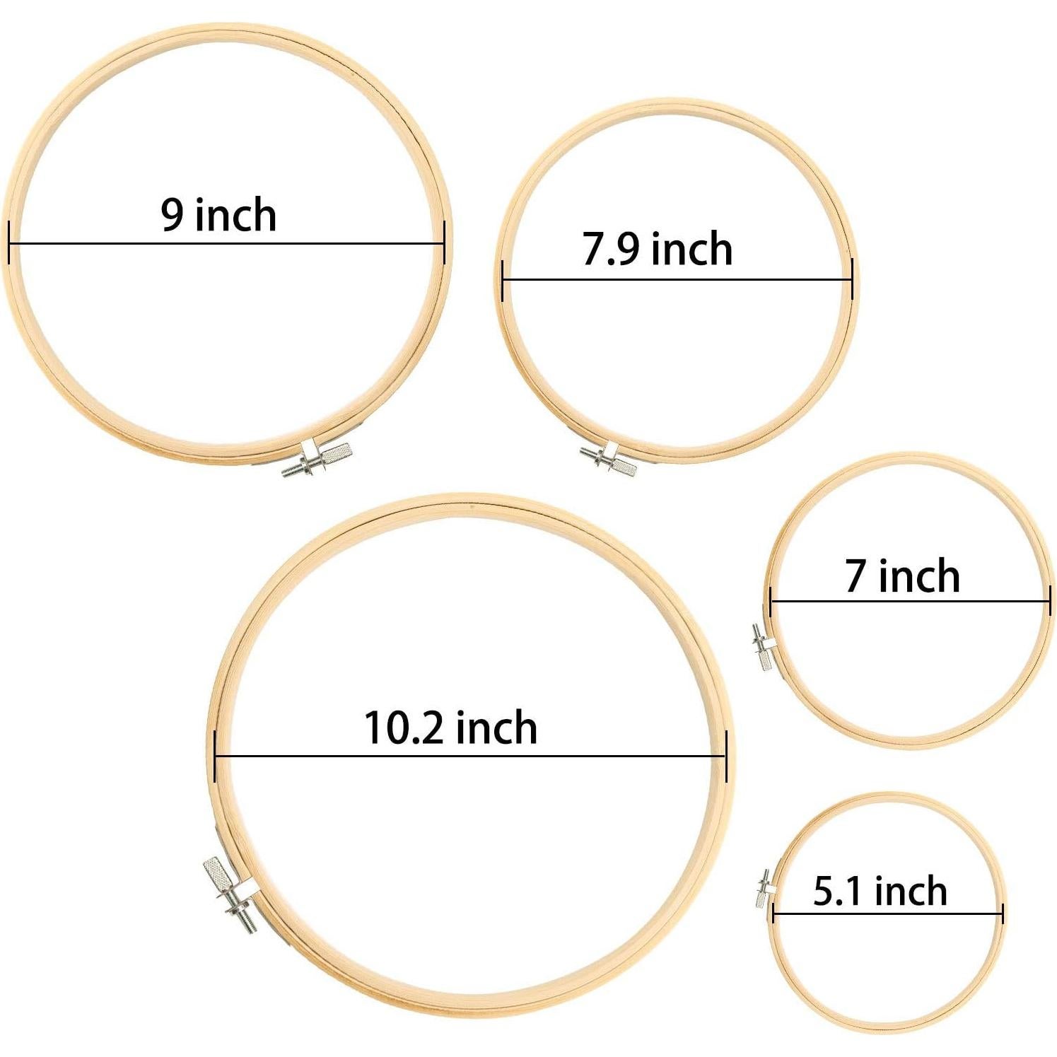 Aros de Bordado Similane 5 Piezas de Bambú 13-26 cm