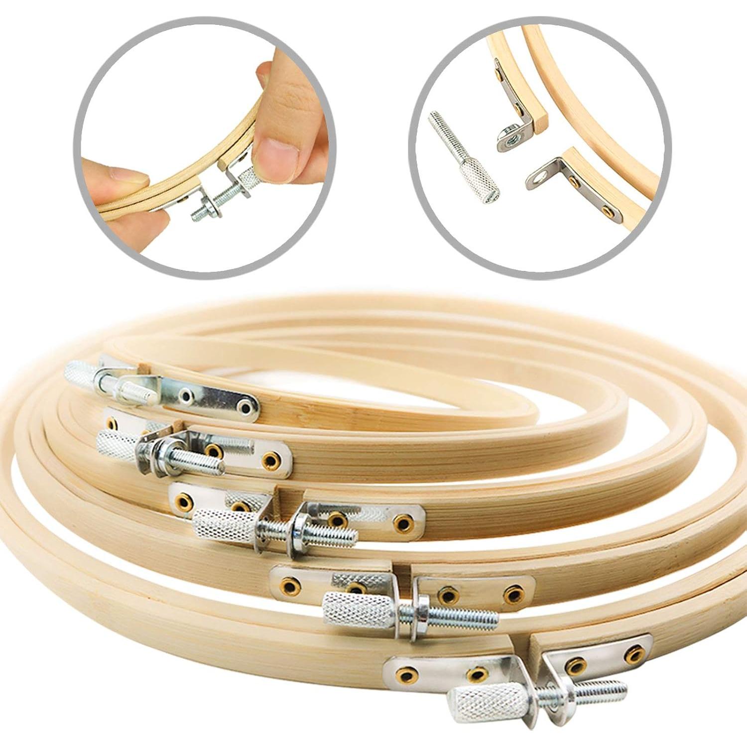 Aros de Bordado Similane 5 Piezas de Bambú 13-26 cm