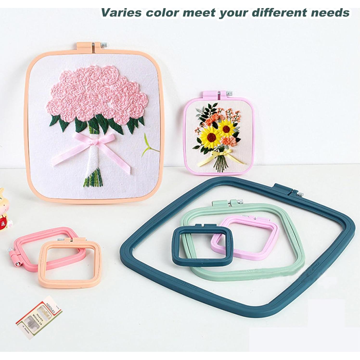 Aros de Bordado Rectangulares MUFEKUM - 3 Piezas (7, 9.5, 14.5 cm)