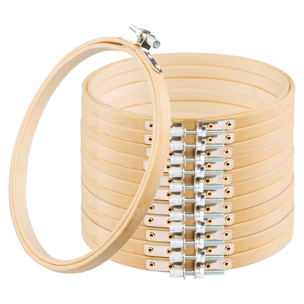 Aros de Bordado GIEMSON 12 Piezas 20 cm de Bambú