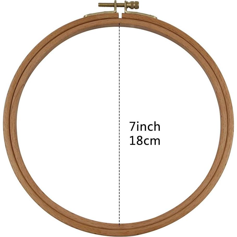 Paquete de 2 Aros de Bordado 18cm Guofa de Madera de Haya