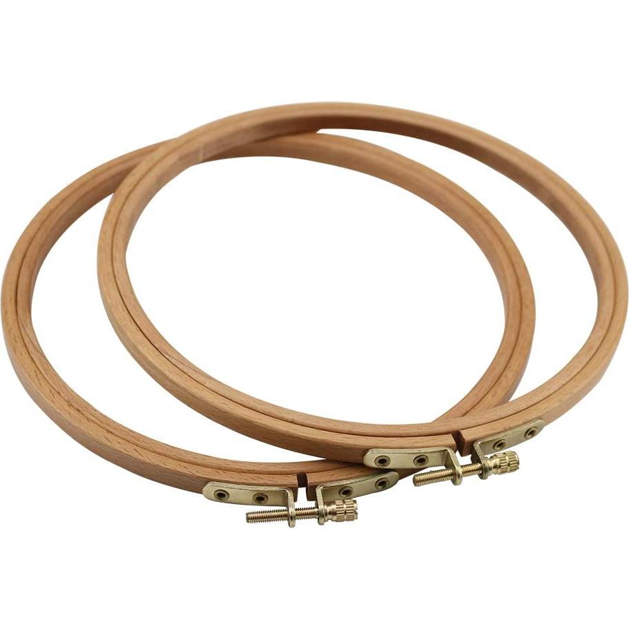 Paquete de 2 Aros de Bordado 18cm Guofa de Madera de Haya