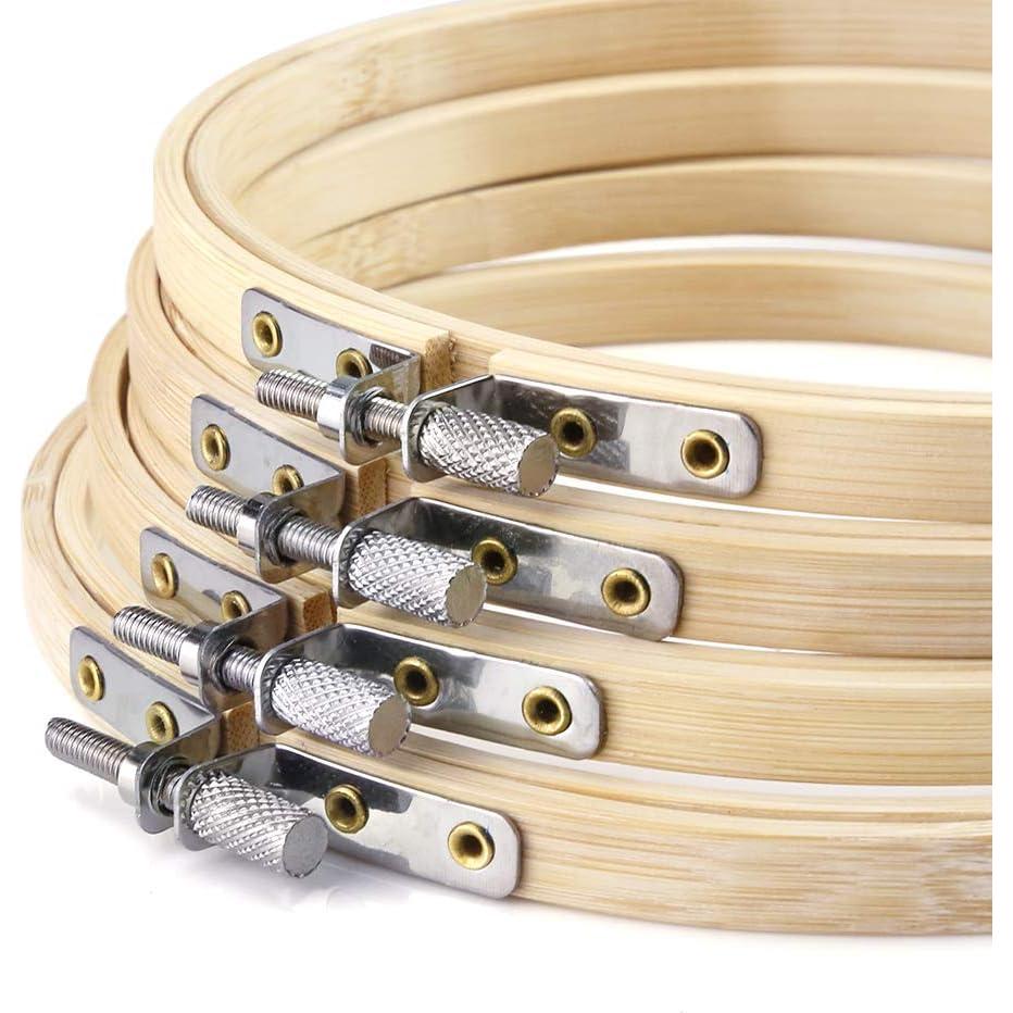 Aros de Bordado de Madera Pllieay 12 Piezas 15 cm