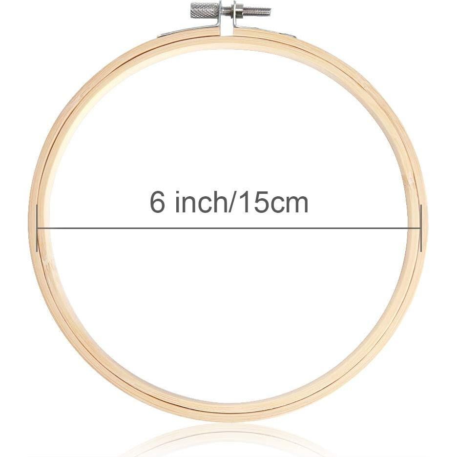 Aros de Bordado de Madera Pllieay 12 Piezas 15 cm