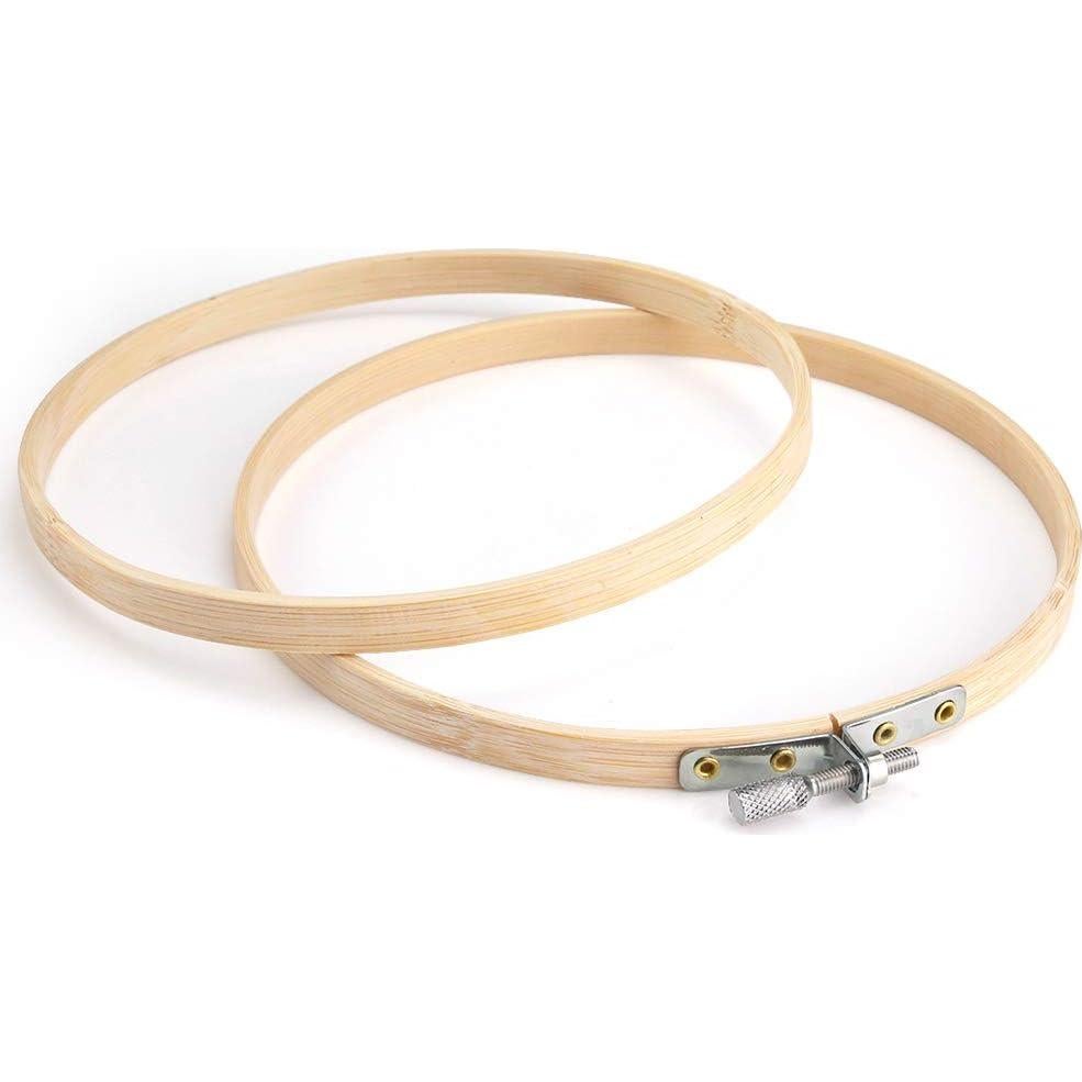 Aros de Bordado de Madera Pllieay 12 Piezas 15 cm