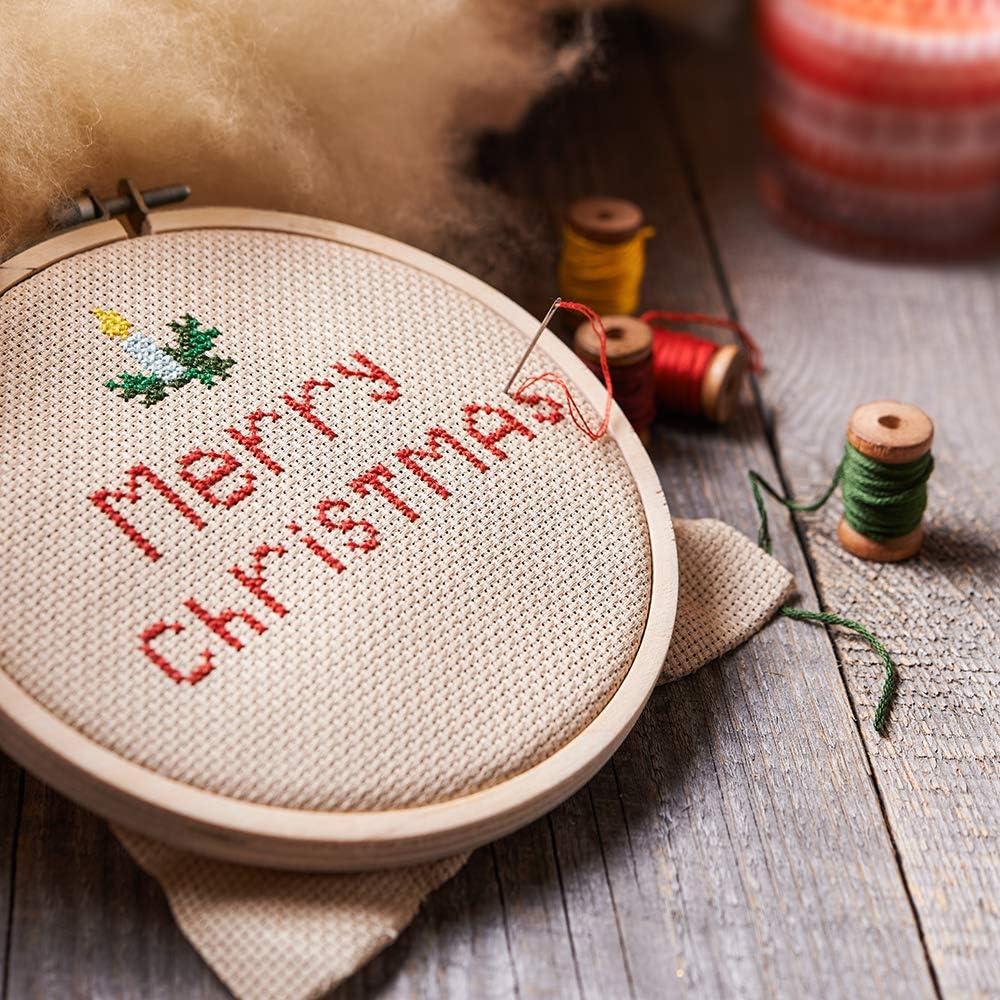 Aros de Bordado de Madera Pllieay 12 Piezas 15 cm