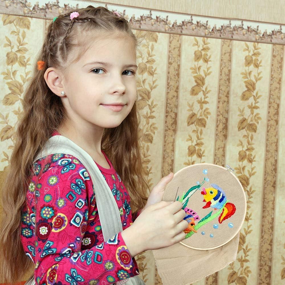 Aros de Bordado de Madera Pllieay 12 Piezas 15 cm