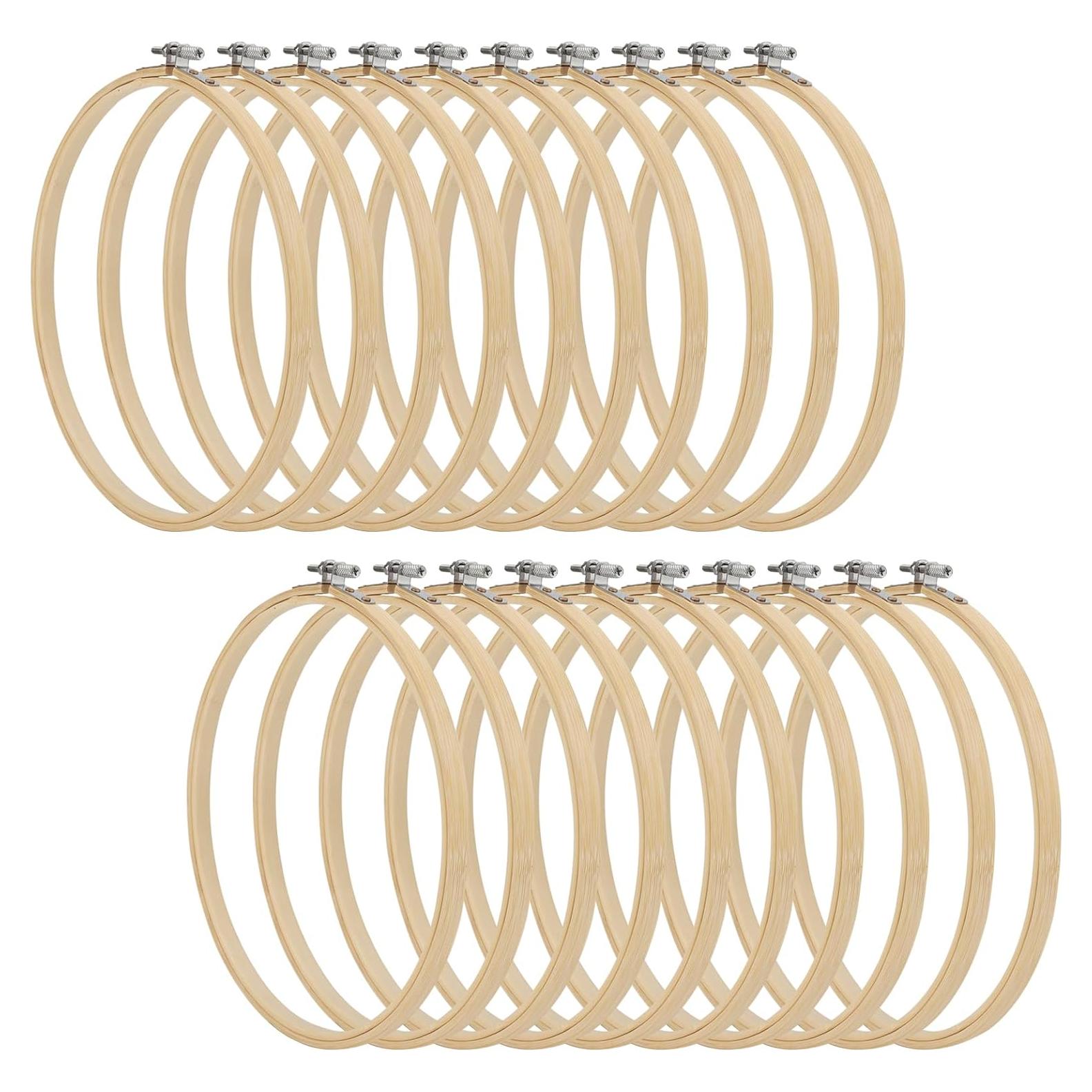 Aros de Bordado de Bambú SENJEOK 20 Piezas 20cm