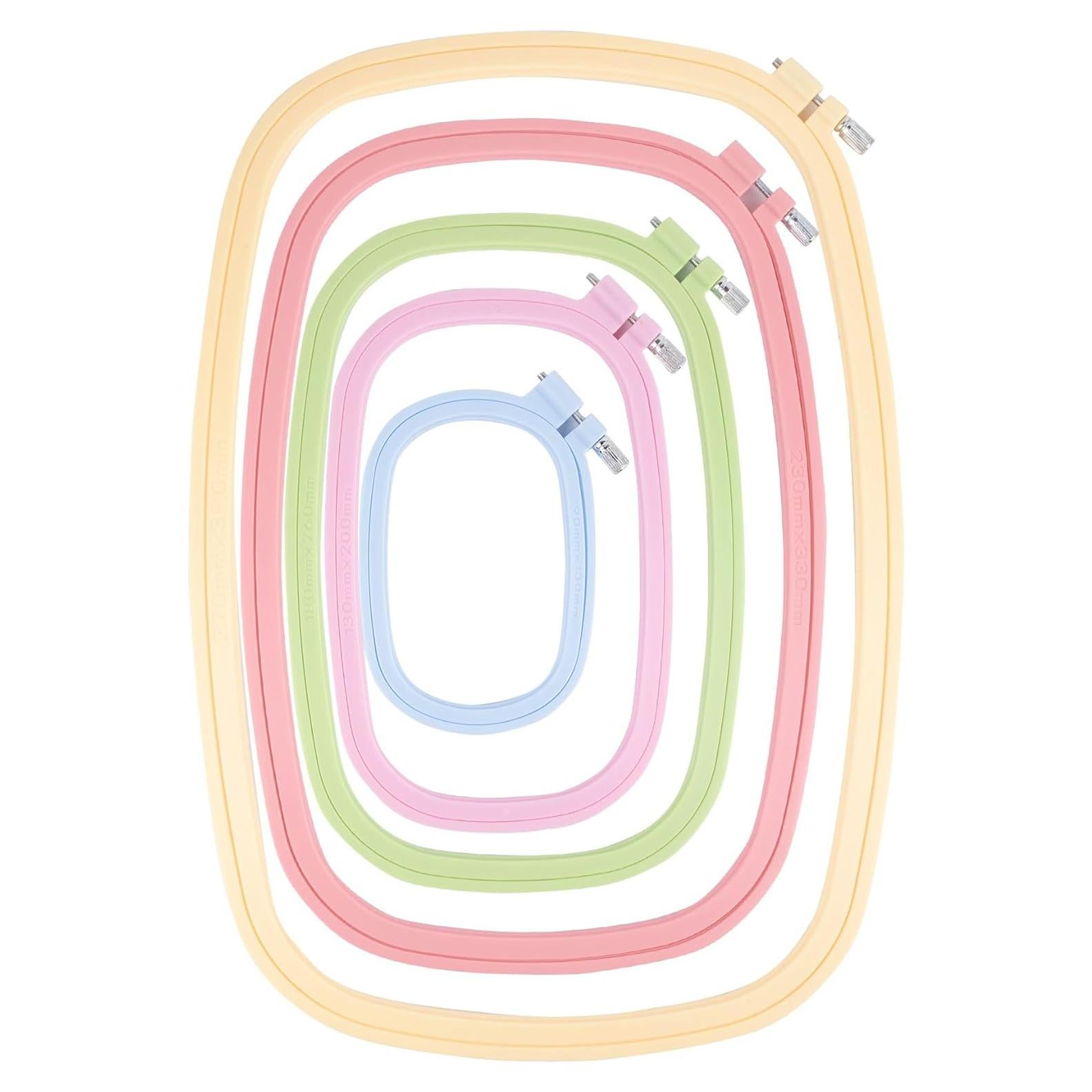 Aros de Bordado Cuadrados Framendino - Paquete de 5 Colores