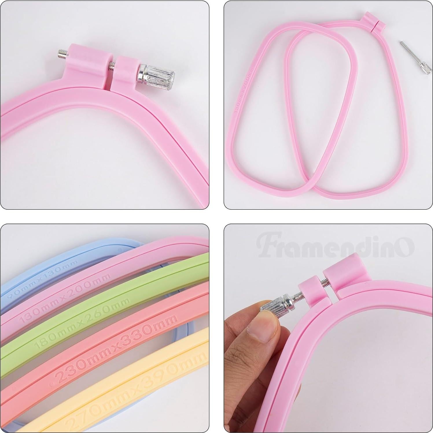 Aros de Bordado Cuadrados Framendino - Paquete de 5 Colores