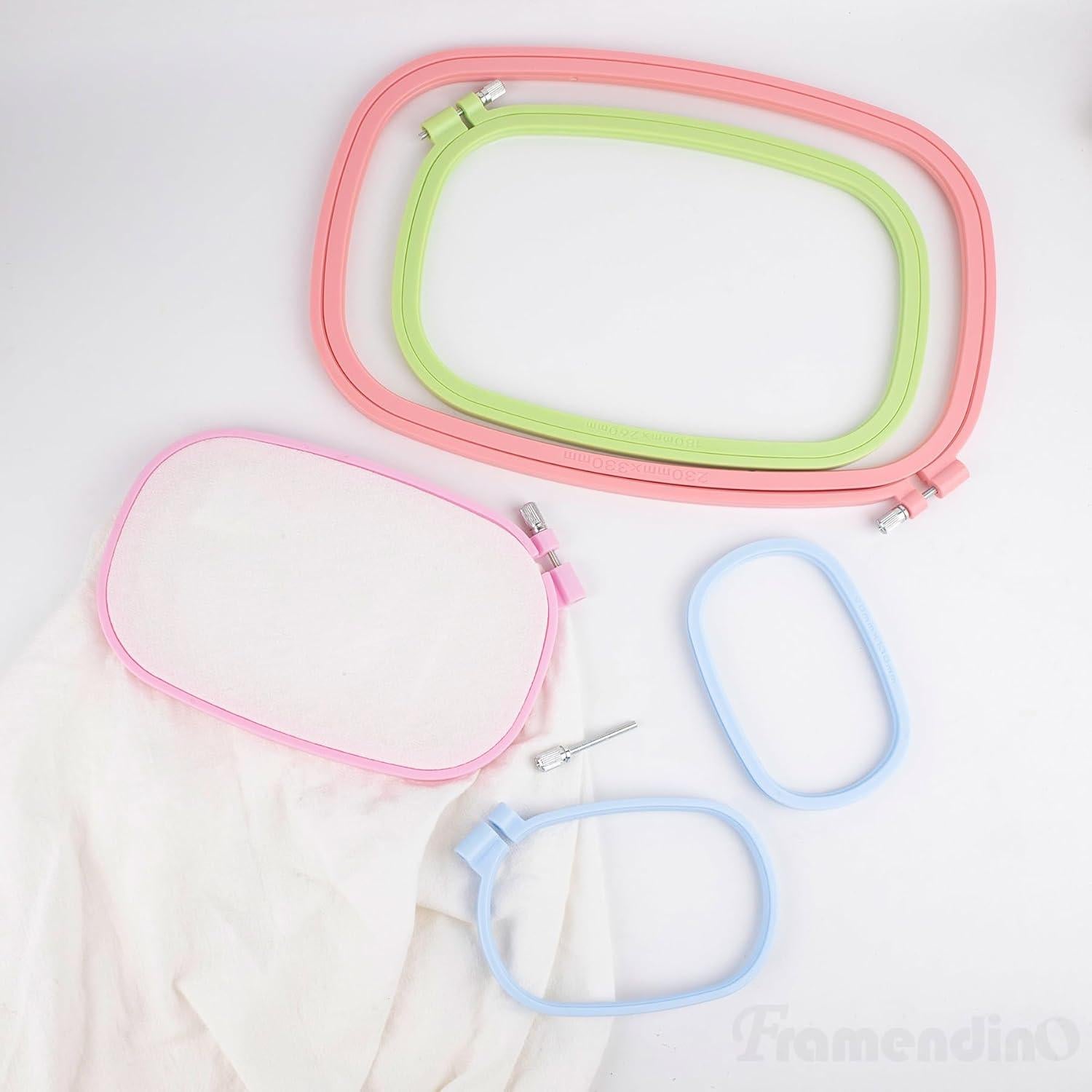 Aros de Bordado Cuadrados Framendino - Paquete de 5 Colores