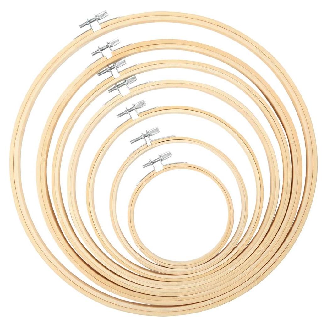 Aros de Bordado Pllieay 7 Piezas de Bambú 10 a 30 cm