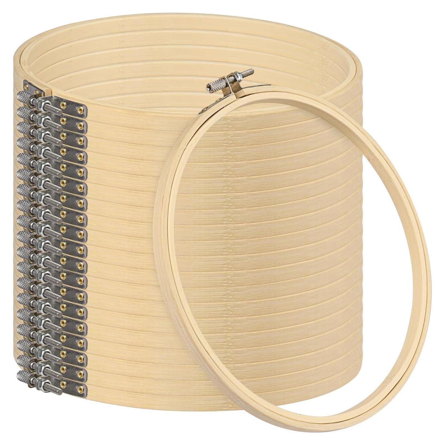 Juego de 18 Aros de Bordado de Bambú 20.32 cm GNIEMCKIN