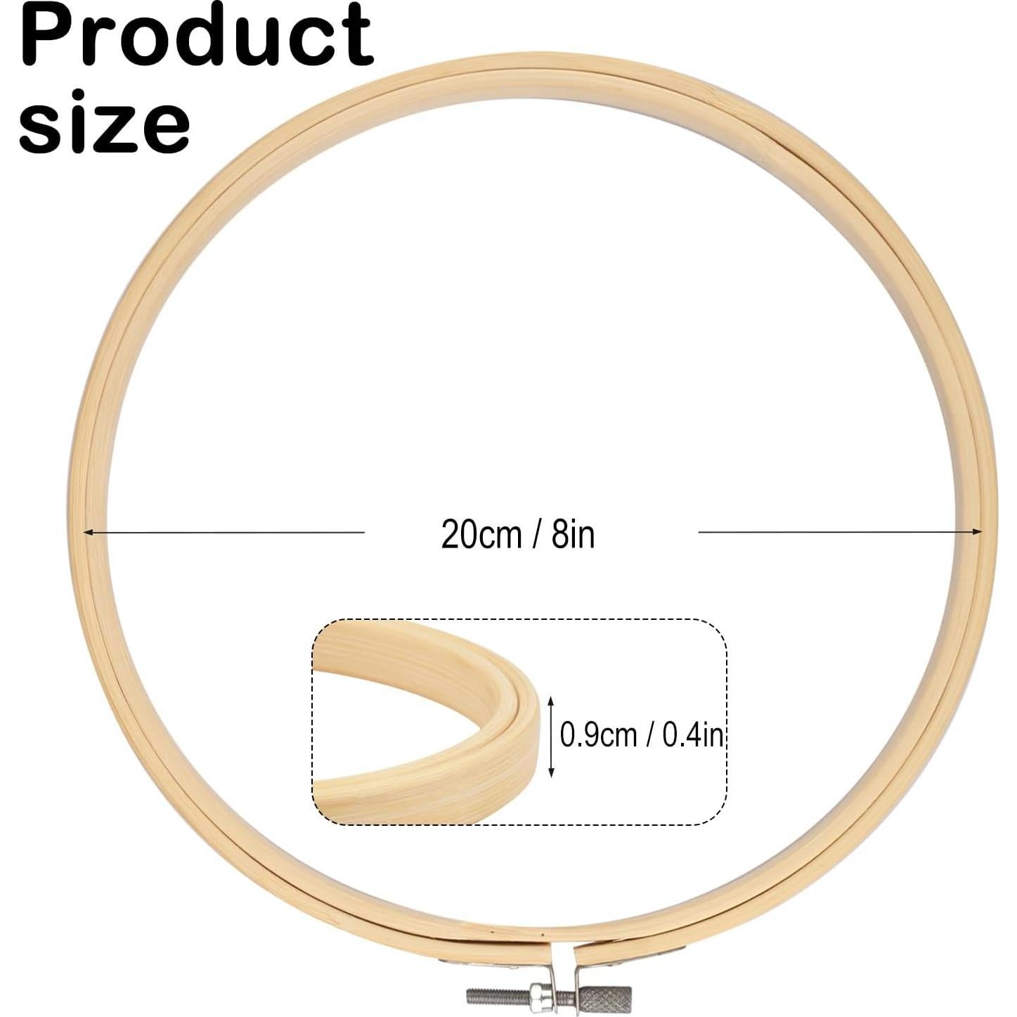Juego de 18 Aros de Bordado de Bambú 20.32 cm GNIEMCKIN