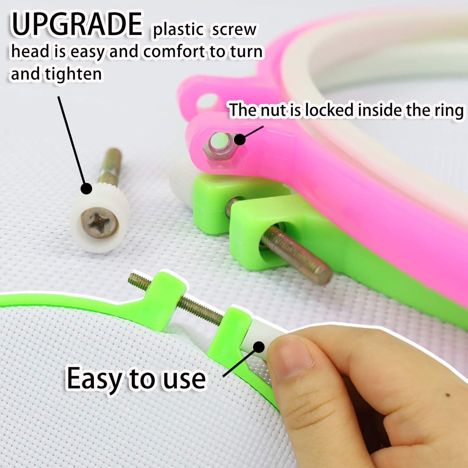 Similane 6 Piezas Aros de Bordado Plástico Multicolor 3.4 a 10.2 in