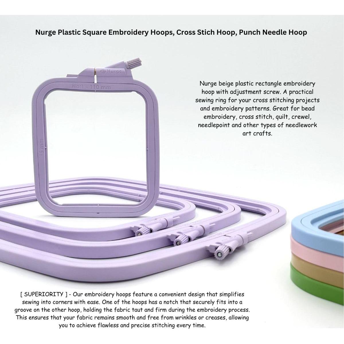 Aro de Bordado Rectangular NURGE Lila Pequeño 14.5x16.5cm