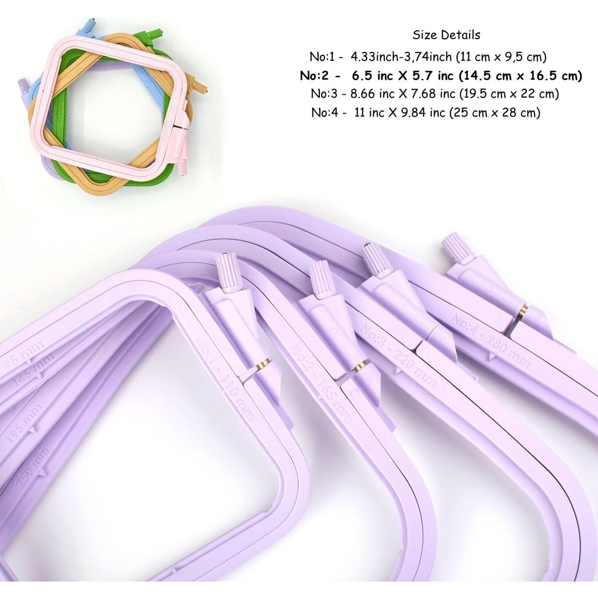 Aro de Bordado Rectangular NURGE Lila Pequeño 14.5x16.5cm