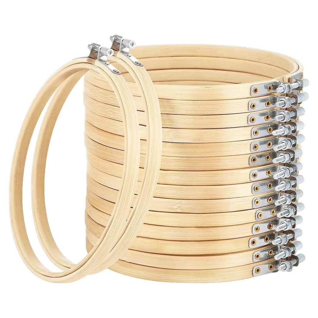 Juego de Aros de Bordado Faylapa 15cm 16 Piezas Ajustables