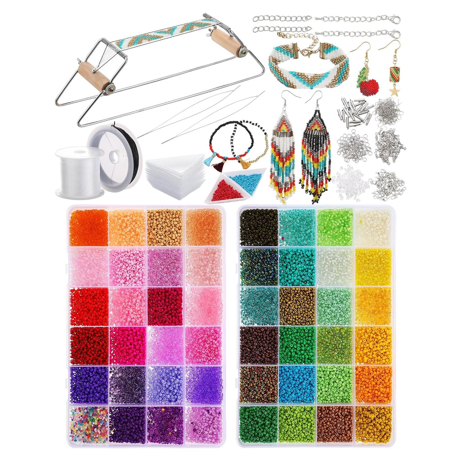 Kit de telar de cuentas Jexine 24000 piezas 48 colores 2mm
