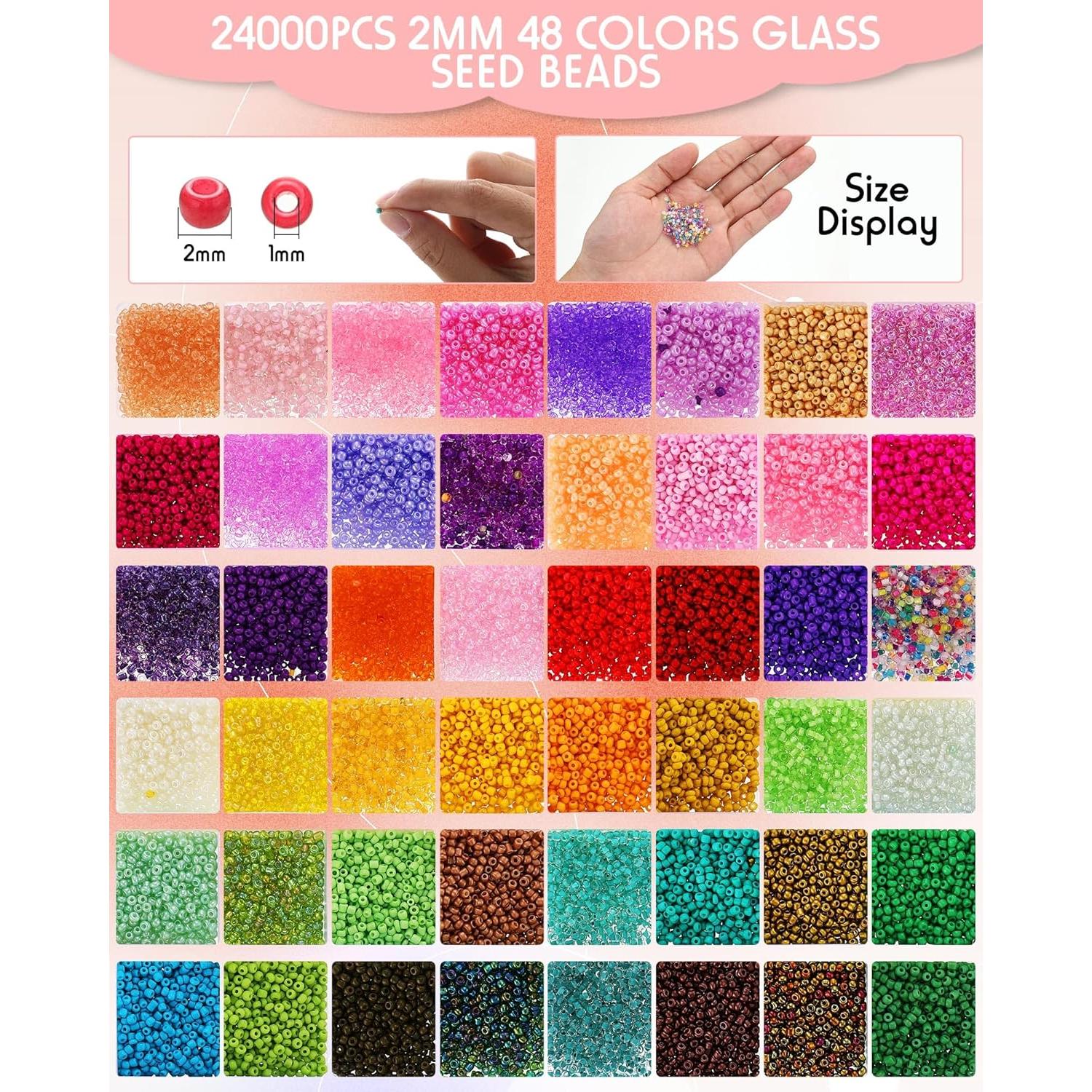 Kit de telar de cuentas Jexine 24000 piezas 48 colores 2mm