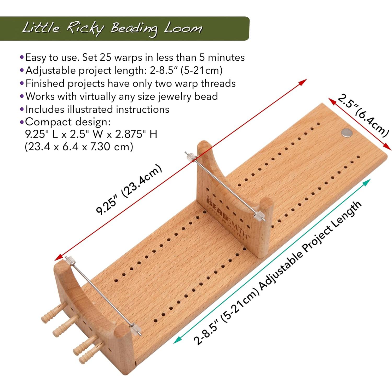 Telar de cuentas Little Ricky The Beadsmith de madera 23.5 cm
