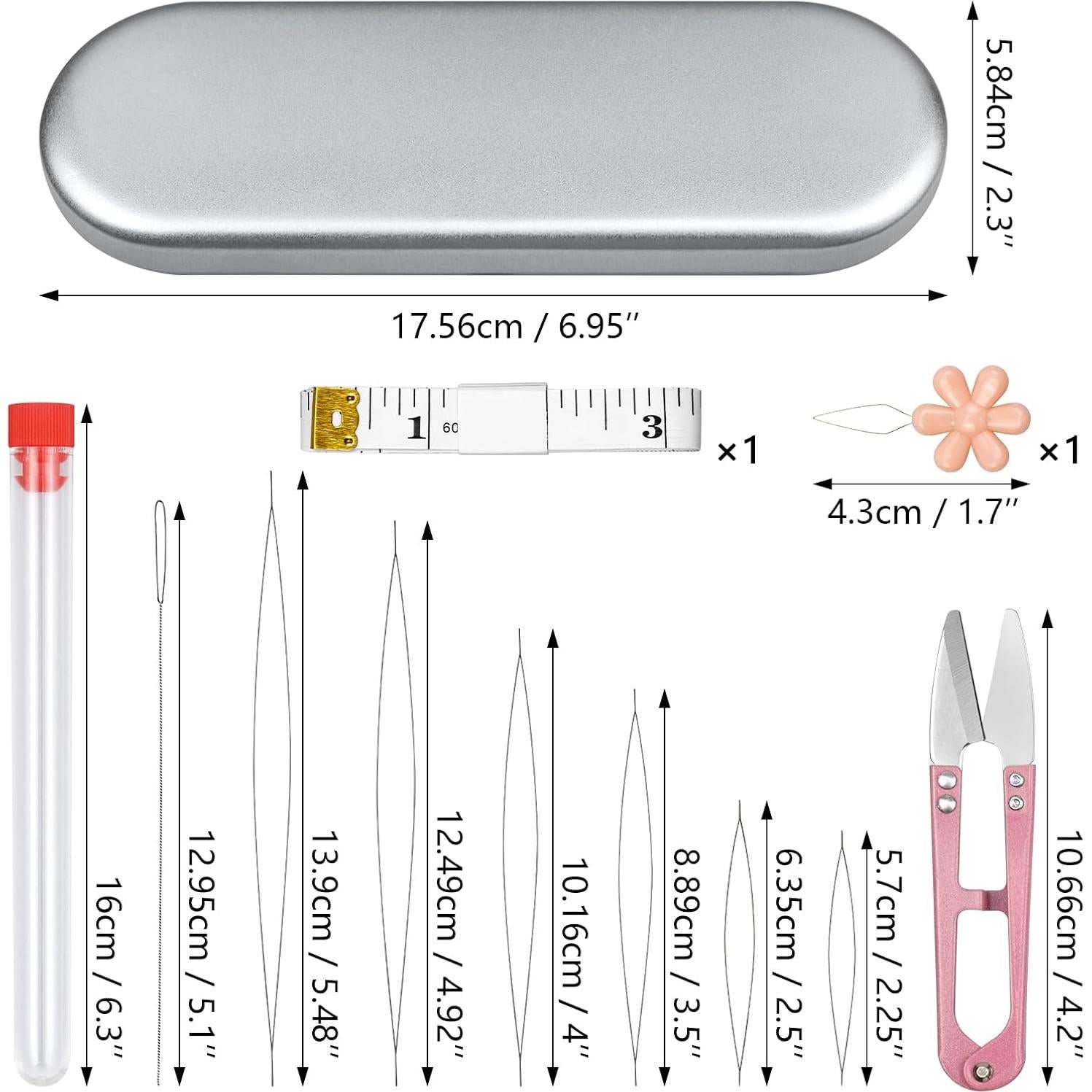 Set de Agujas para Beading FIVEIZERO - 21 Piezas, Ojos Grandes