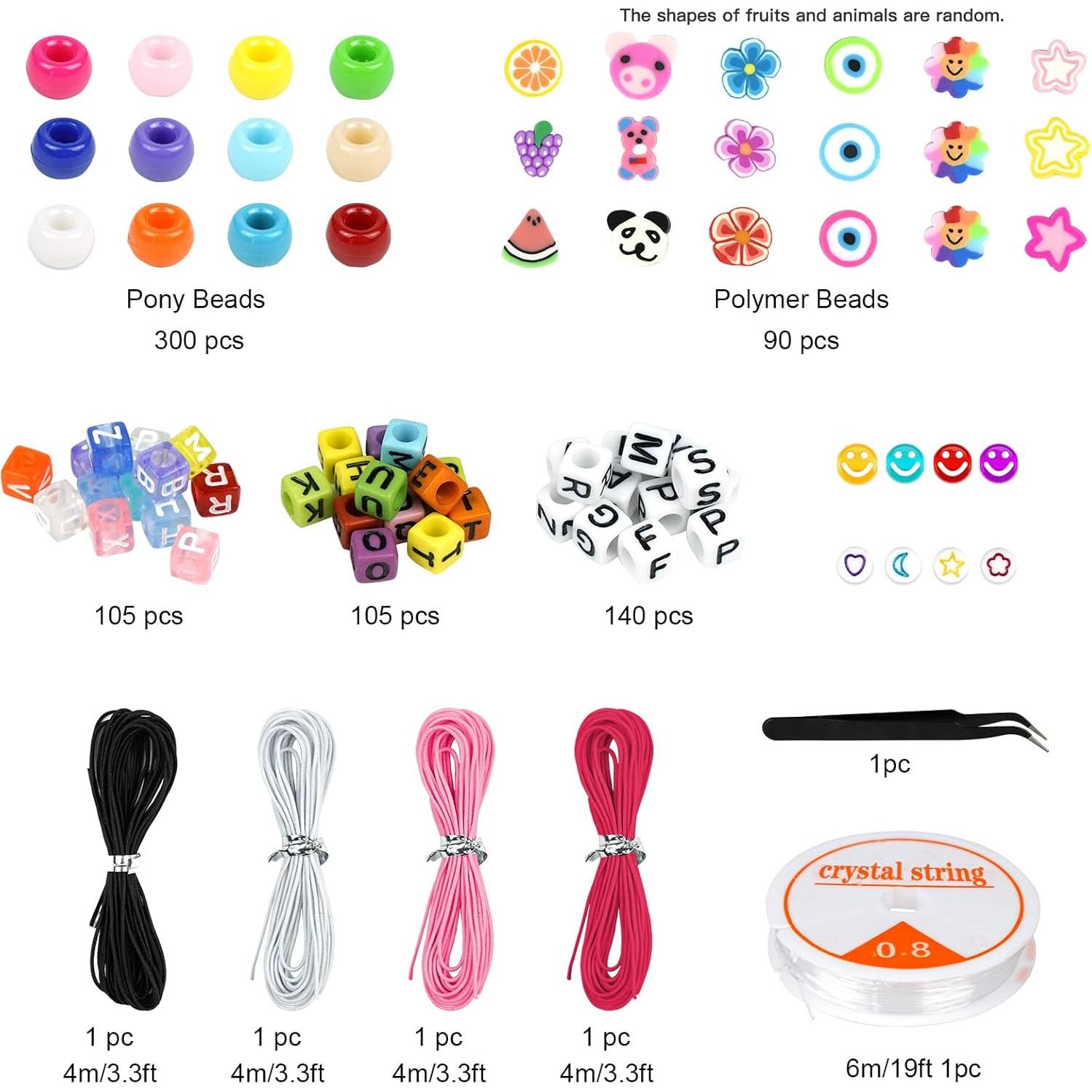 Kit de Fabricación de Pulseras Dowsabel - 300 Cuentas DIY Niñas
