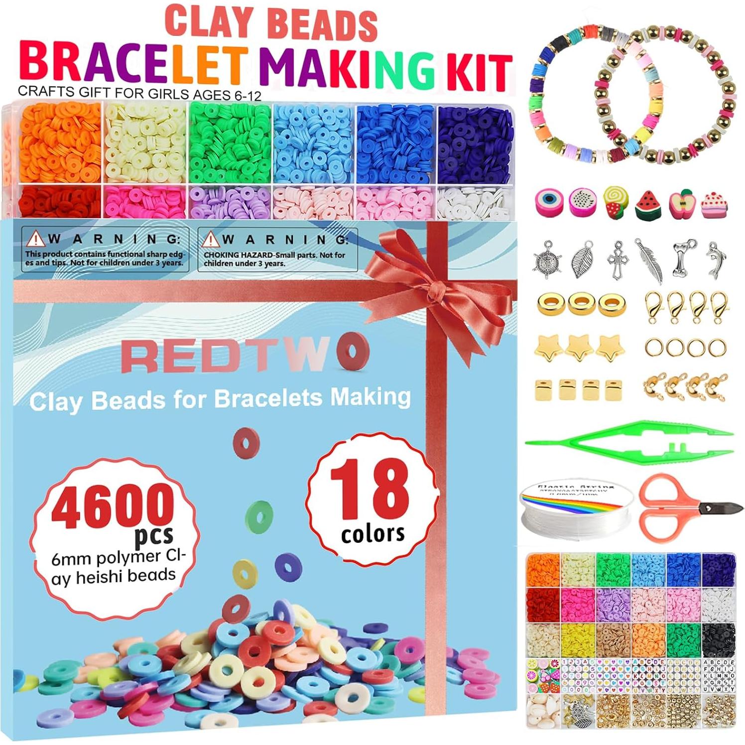Kit de Fabricación de Pulseras Redtwo 5100 Piezas de Perlas
