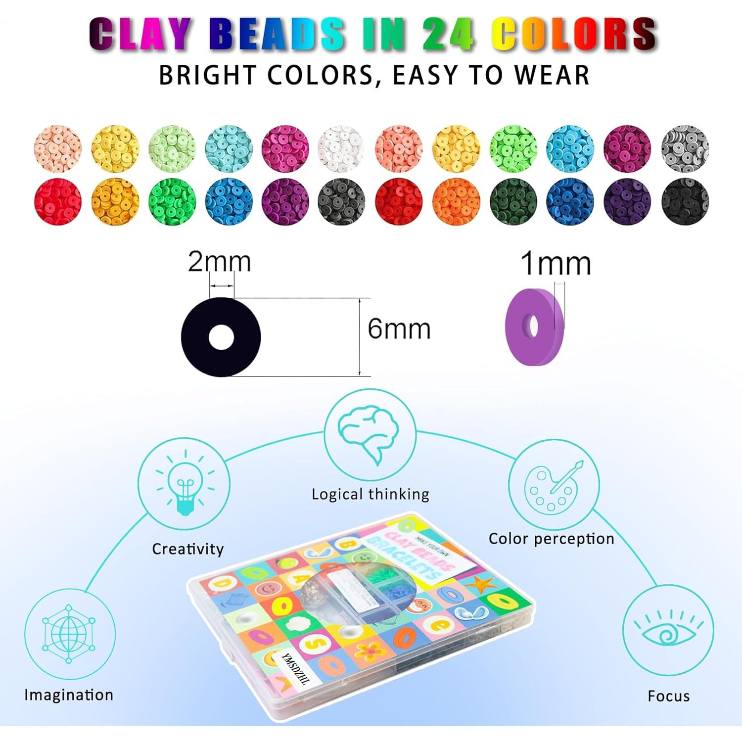 Kit de Pulseras de Cuentas de Arcilla YMSDZHL 6000+ Piezas