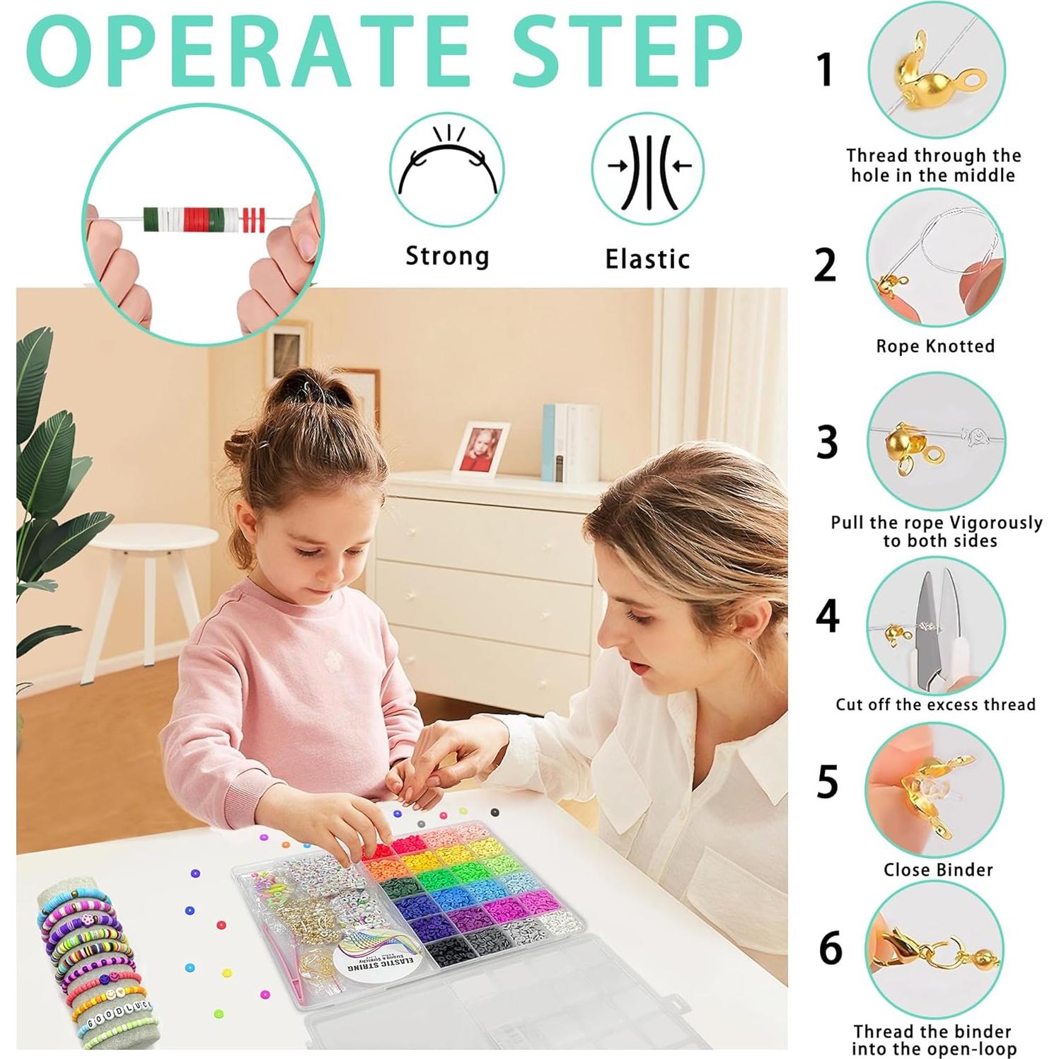 Kit de Pulseras de Cuentas de Arcilla YMSDZHL 6000+ Piezas