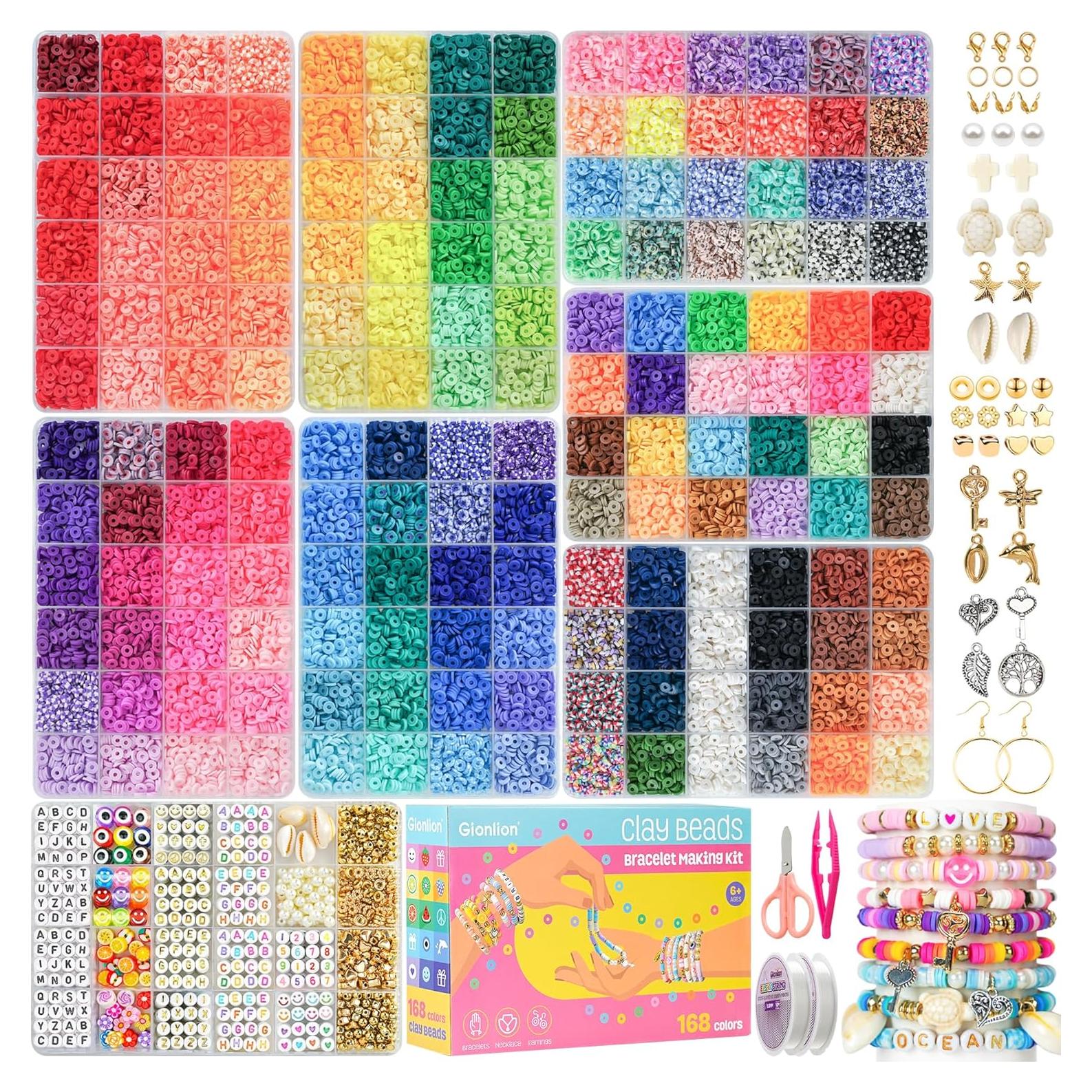 Kit de Fabricación de Pulseras Gionlion 30,000 Piezas 168 Colores