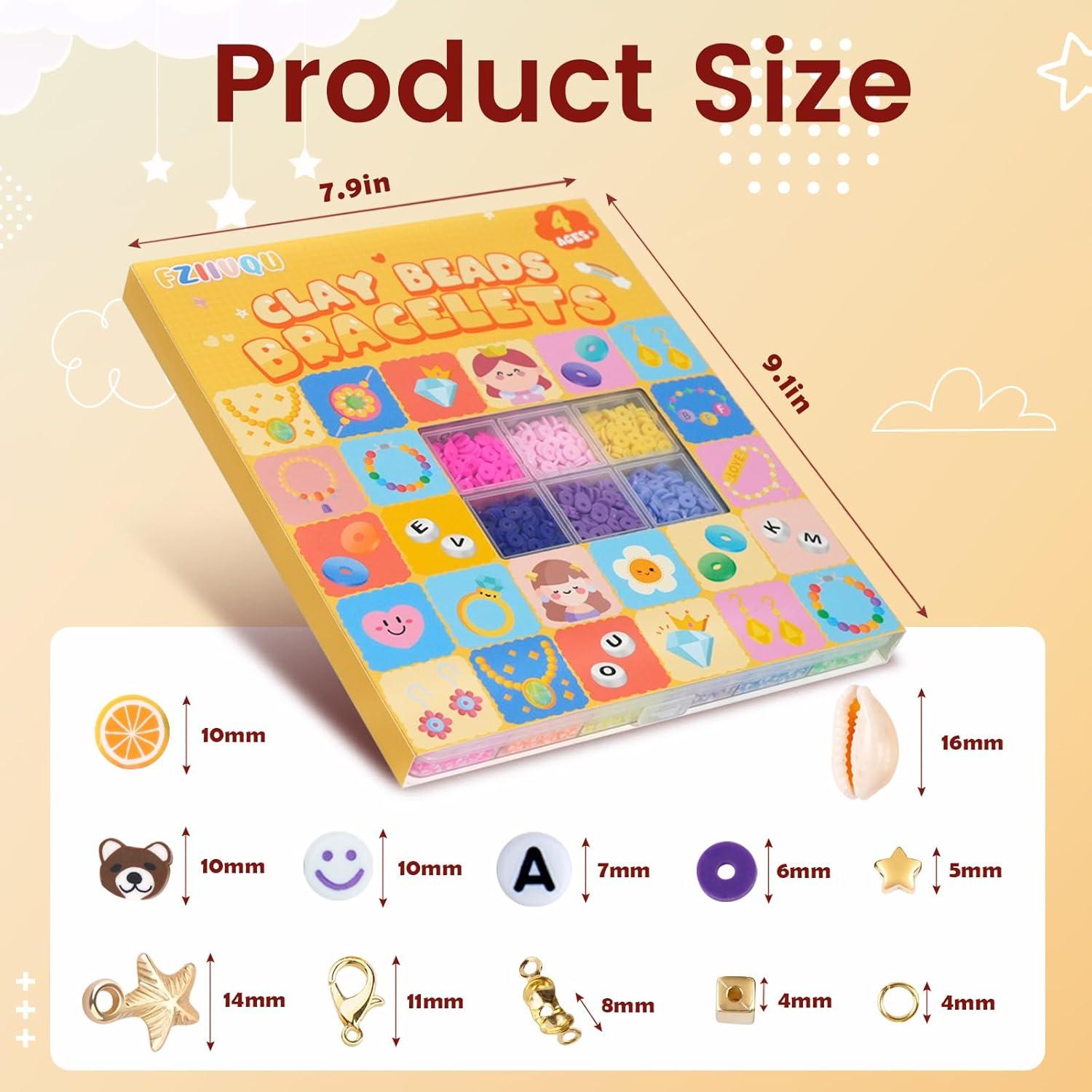 Kit de Fabricación de Pulseras FZIIVQU 6100 Piezas 24 Colores