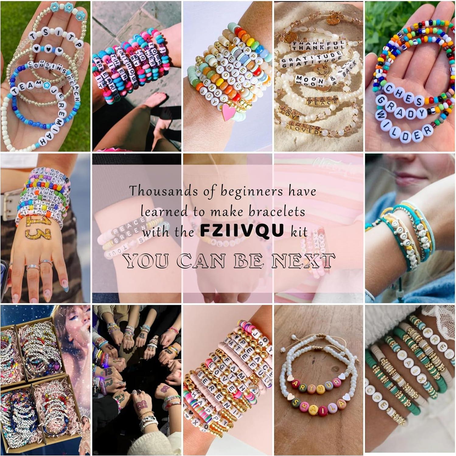 Kit de Fabricación de Pulseras FZIIVQU 6100 Piezas 24 Colores