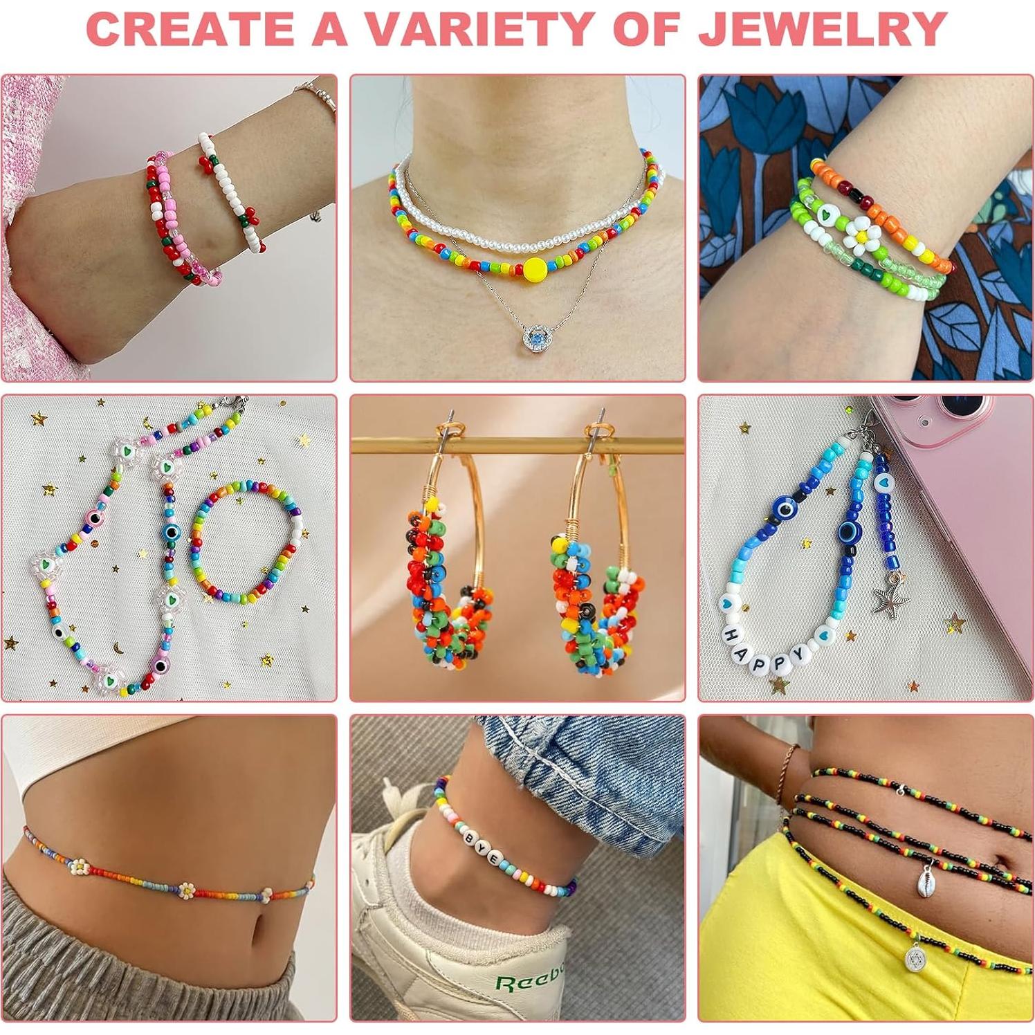 Kit de Pulseras de Amistad Redtwo 3425 Piezas 4mm Vidrio