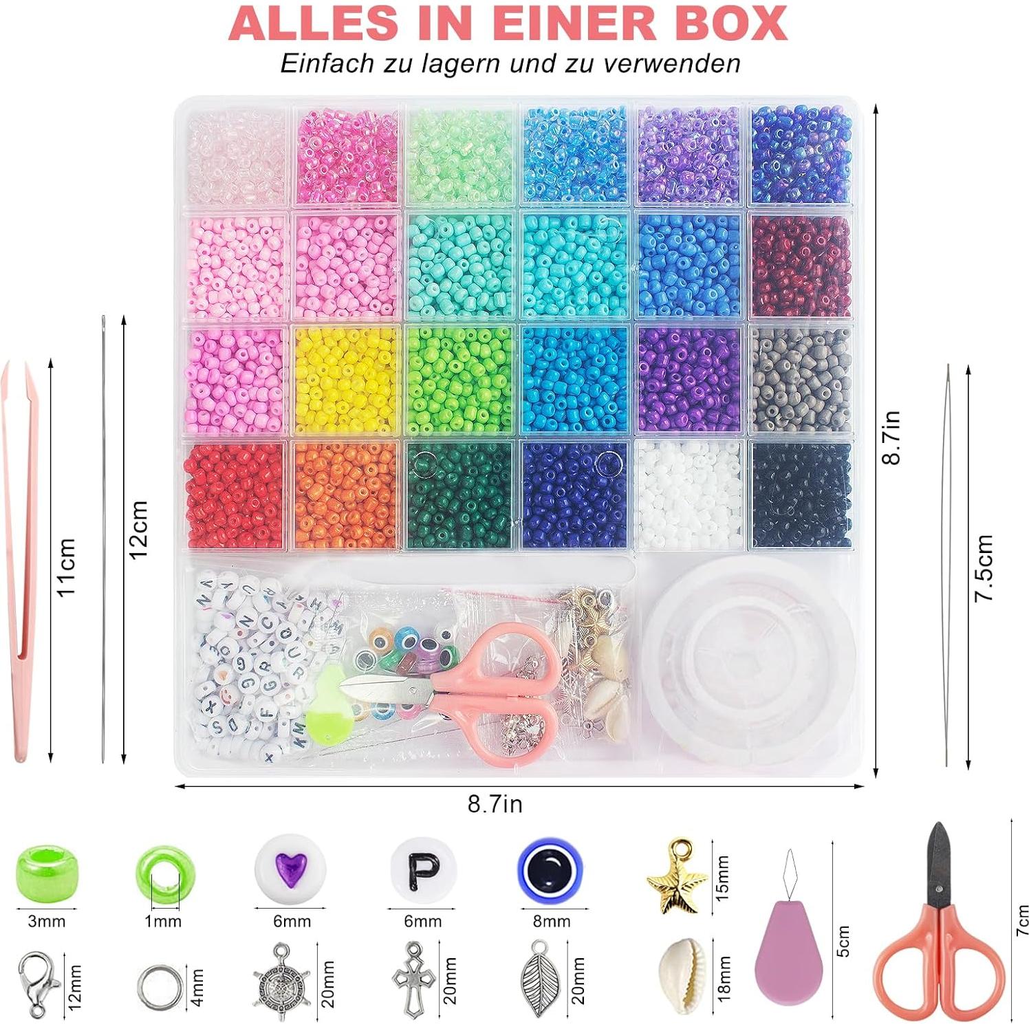 Kit de Pulseras de Amistad Redtwo 3425 Piezas 4mm Vidrio