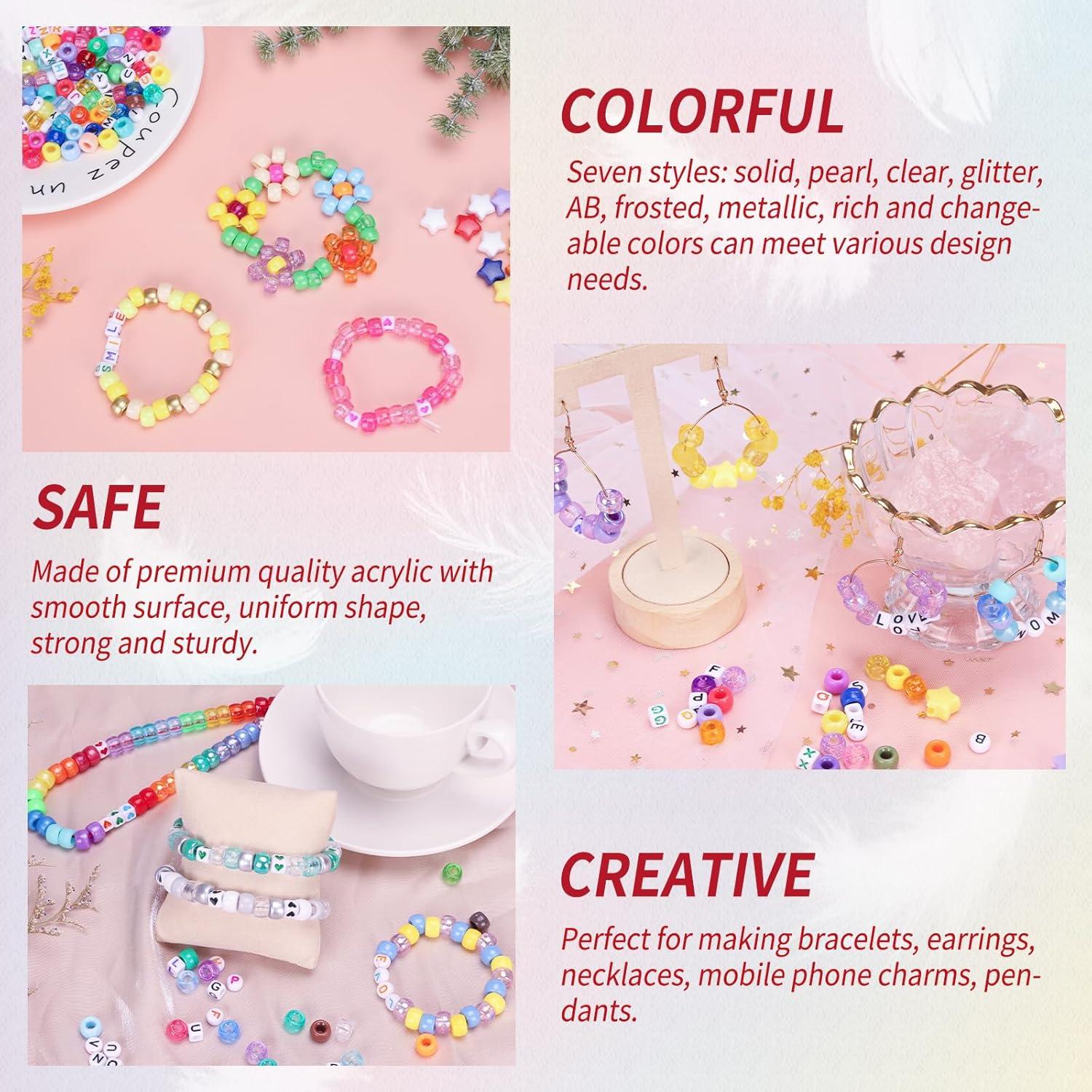 Kit de Cuentas de Pony QUEFE 3250 Piezas 96 Colores Joyería