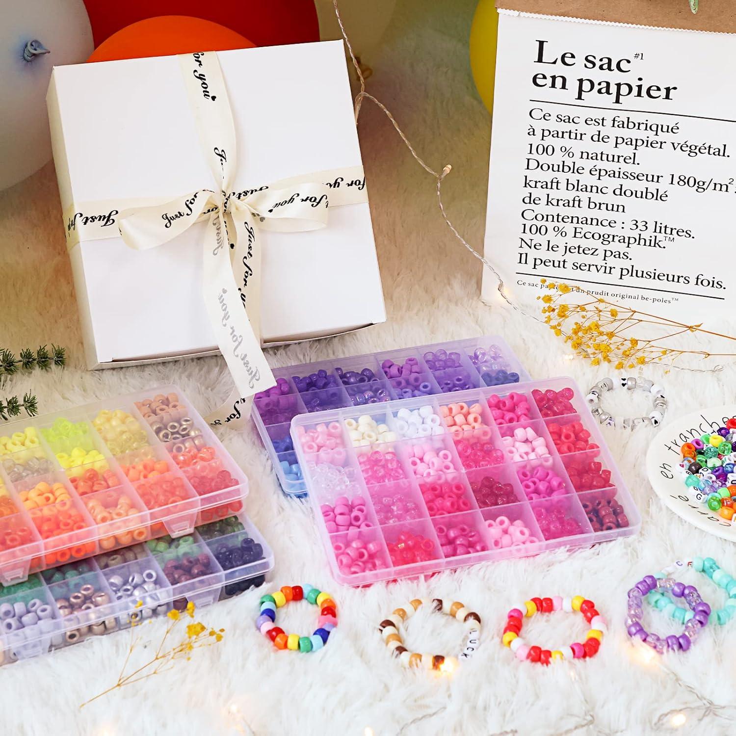Kit de Cuentas de Pony QUEFE 3250 Piezas 96 Colores Joyería