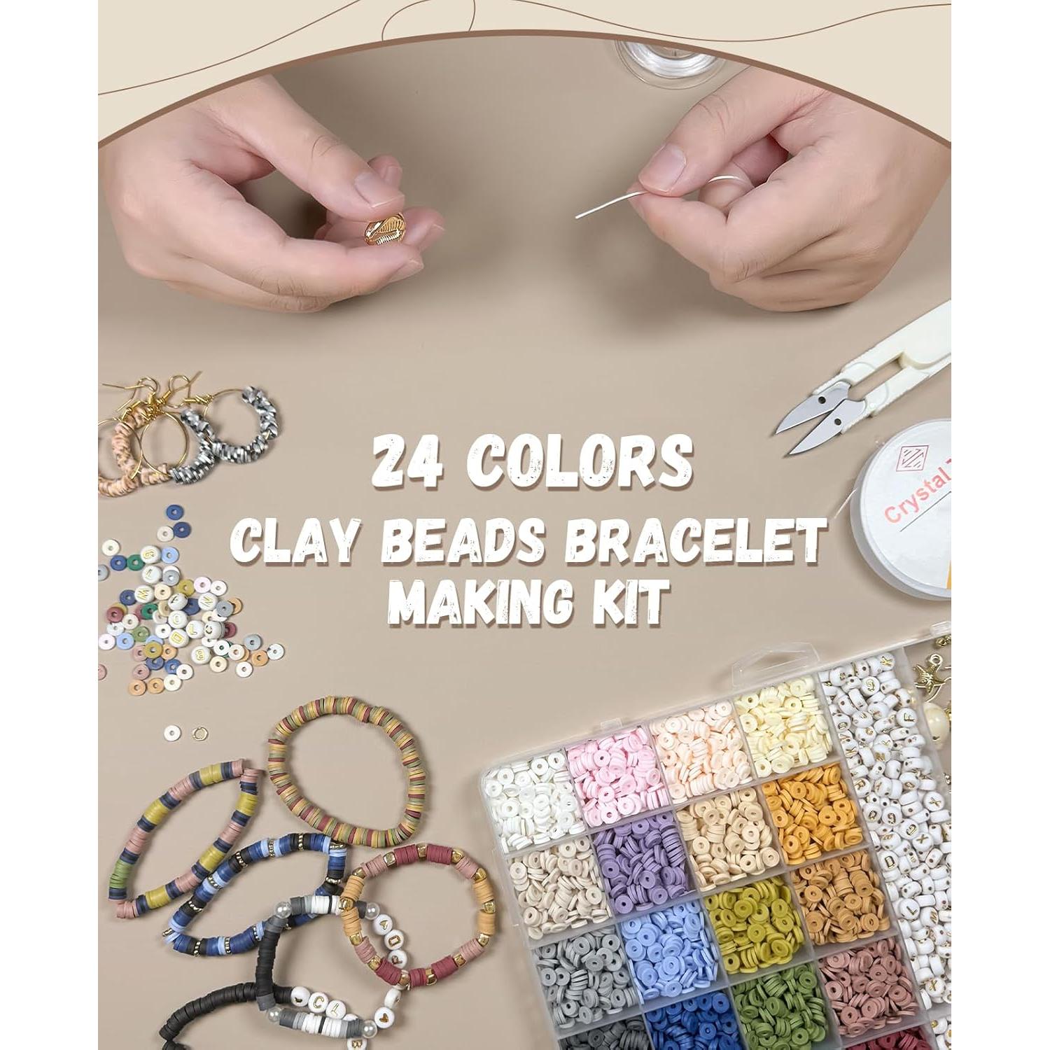 Kit de Fabricación de Pulseras ClaBead - 6300 Piezas, 24 Colores