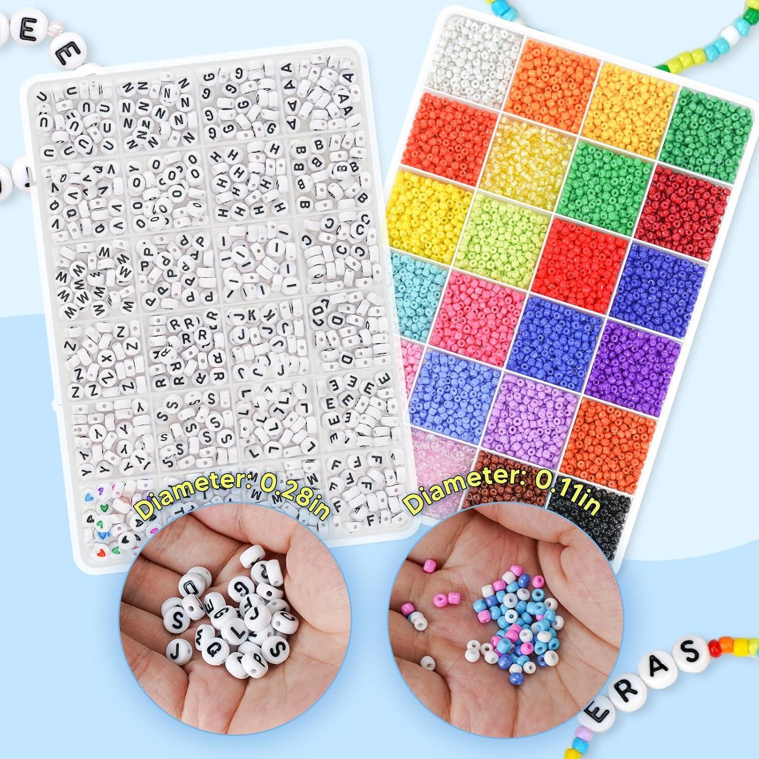 Kit de Pulsera de Amistad Dowsabel 10000 Pcs Cuentas de Vidrio