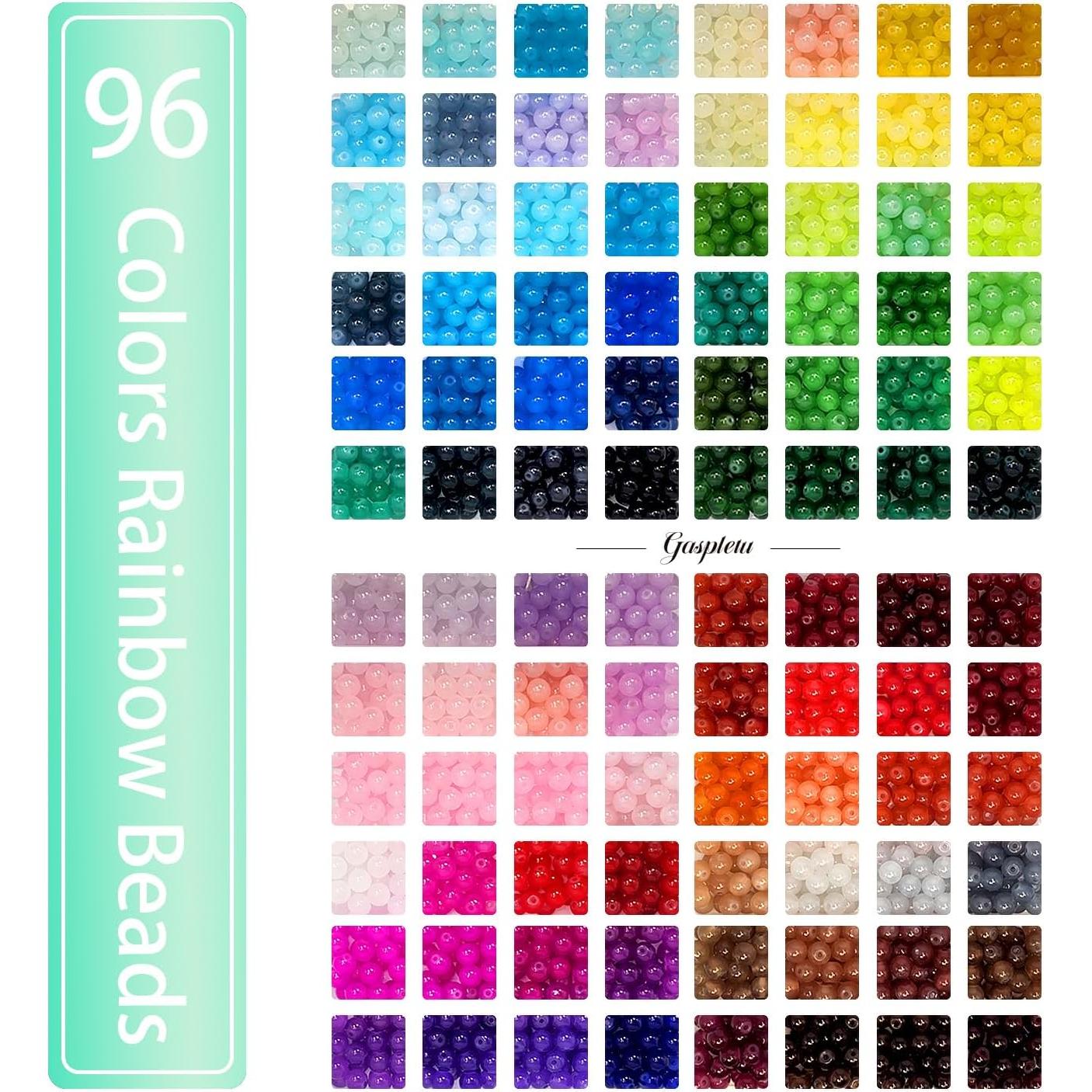 Kit de Pulseras de Perlas de Vidrio Gaspletu 2500 Piezas 8mm