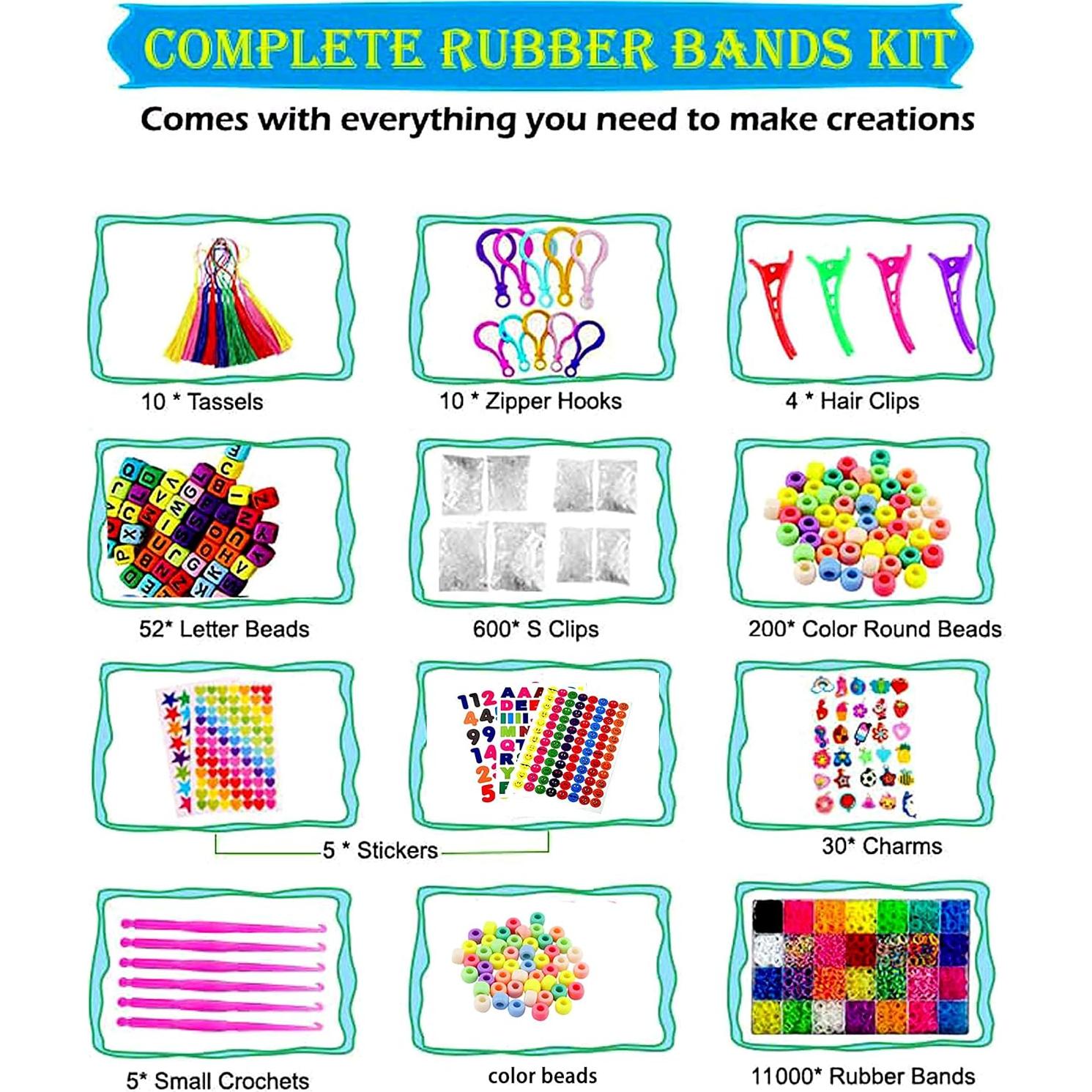 Kit de bandas de telar YITOHOP 11000 piezas DIY para pulseras