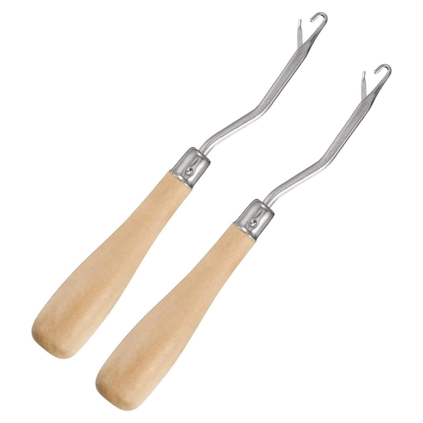 2 Agujas de Ganchillo de Madera 16 cm para Alfombras CLHJINRUOLIU