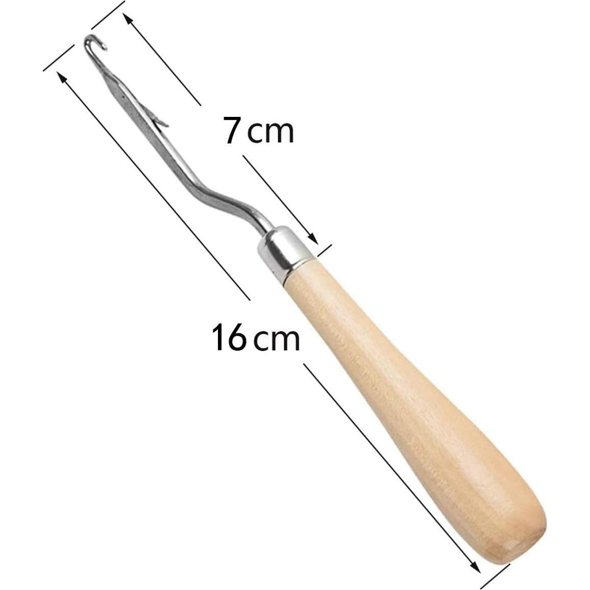 2 Agujas de Ganchillo de Madera 16 cm para Alfombras CLHJINRUOLIU