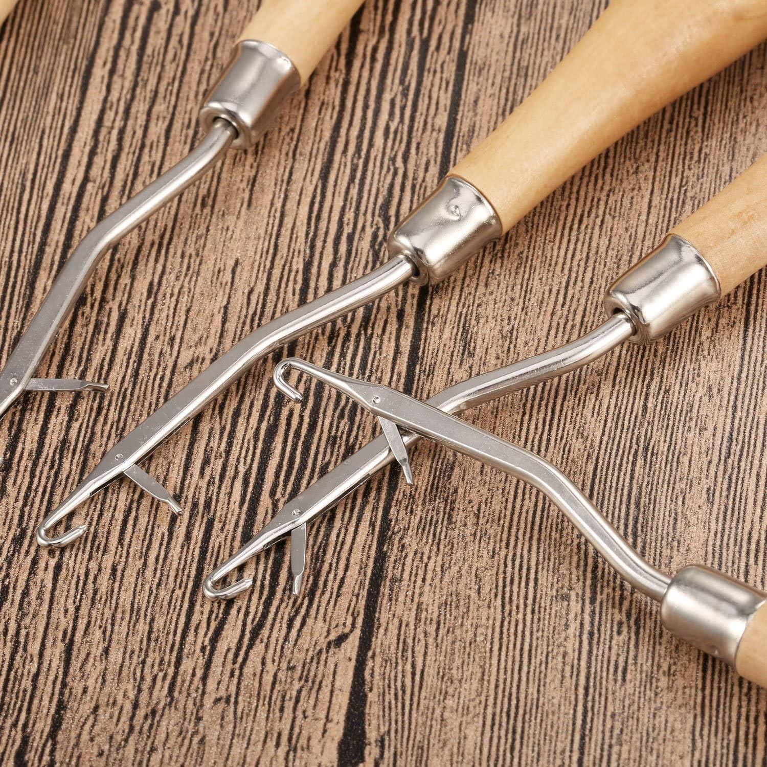 2 Agujas de Ganchillo de Madera 16 cm para Alfombras CLHJINRUOLIU